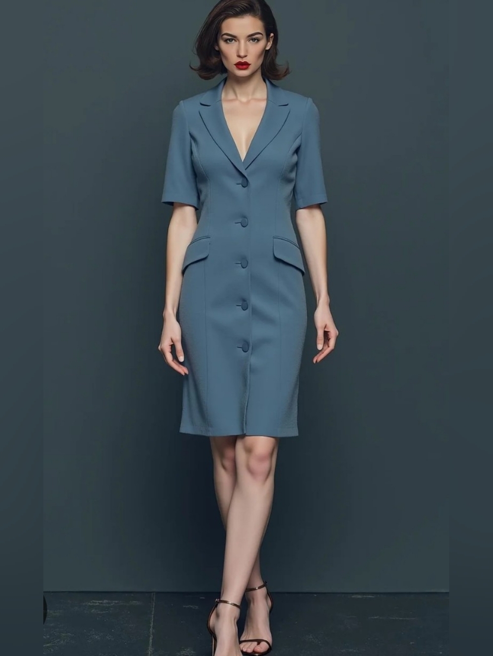 Celestial Blue Tuxedo Inspired Midi